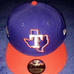 MLB, TEXAS RANGERS, SNAPBACK HAT, BLUE AND RED